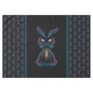 Cute Starlight Eyes Rabbit in Yoga Pose Meditation Tablecloth