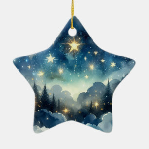 Cute starry night Christmas tree ornament
