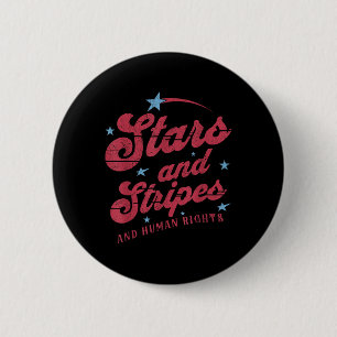 Cute Stars And Stripes And Human Rights Feminist 4 2 Inch Round Button