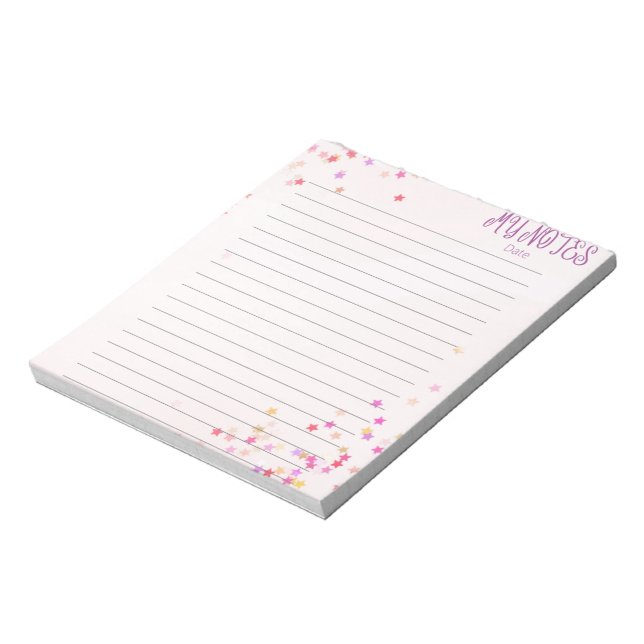 Cute Stars Kids Stationary Notepad (Rotated)