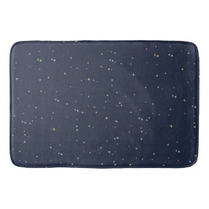Cute Stars On A Sparkling Night Sky Bath Mat