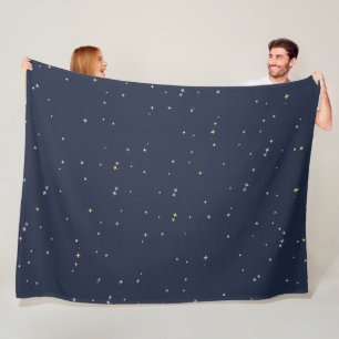 Cute Stars On A Sparkling Night Sky Fleece Blanket