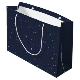 Cute Stars On A Sparkling Night Sky Large Gift Bag