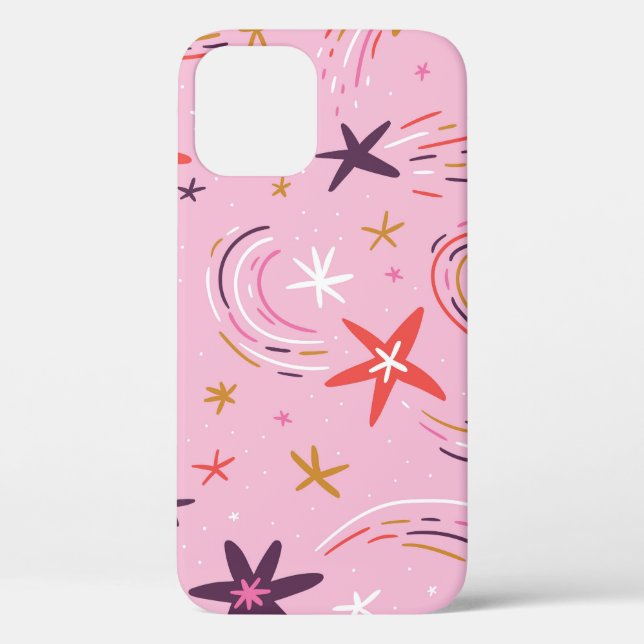 Cute Stars Rainbows Pink Pattern Case-Mate iPhone Case (Back)