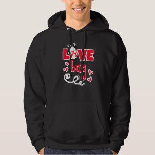 Cute Statement Valentine's Day Love Bug Heart Hoodie
