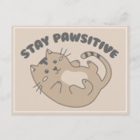 Cute Stay Positive Cat Get Well Pun