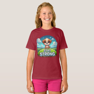Cute Stay Strong Puppy Kids T-shirt