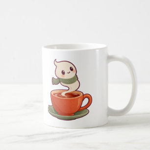 Cute Steam Ghost Tea Lover Sage Scarf Coffee Mug