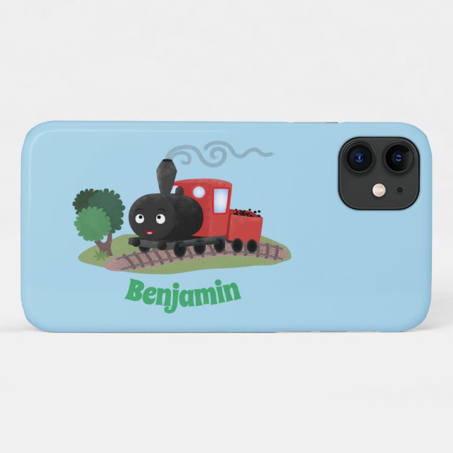Cute steam train locomotive cartoon illustration Case-Mate iPhone case (Back (Horizontal))