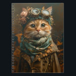 Cute Steampunk Cat Whimsical Attire A5 Journal<br><div class="desc">🖤 This journal/notebook features a charming cat dressed in whimsical attire, combining steampunk elements with a cozy, autumnal theme. The cat wears vintage aviator goggles, a floral headband, and a detailed coat adorned with gears and leaves, all set against a backdrop of warm autumn colors. NOTE 1. Each of my...</div>