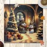 Cute Steampunk Snowman Christmas Puzzle<br><div class="desc">Puzzle featuring a cute Christmas scene with steampunk snowmen. A heartwarming festive puzzle to ensure a cozy Christmas celebration.</div>