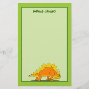 Cute Stegosaurus Dinosaur Cartoon Template Stationery
