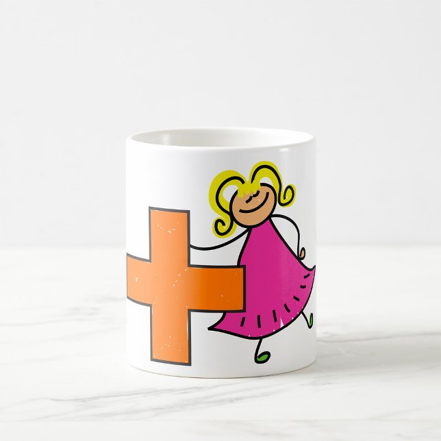 Cute Stick Figure Girl with Plus Sign  Coffee Mug (Creator Uploaded)
