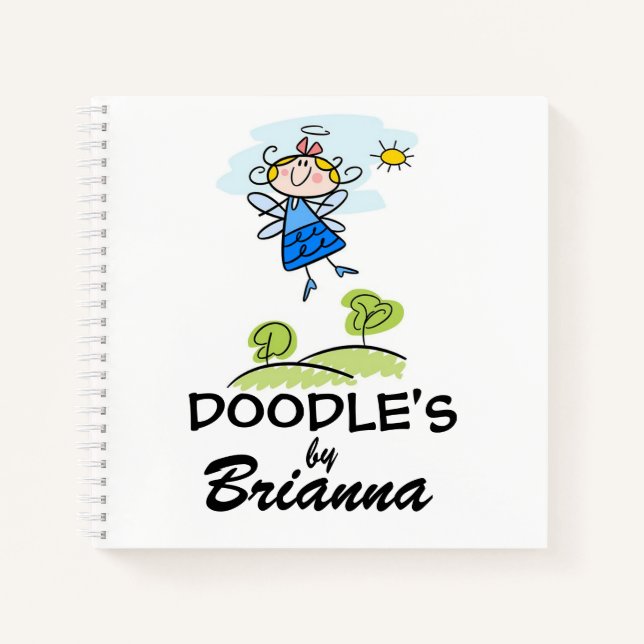 Cute Stick Figure Personalized Doodle Sketchbook  Notebook (Front)
