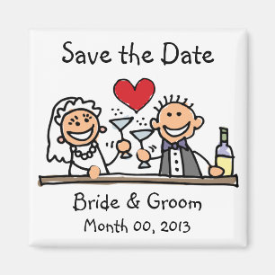 Cute Stick Figures Save the Date Magnets