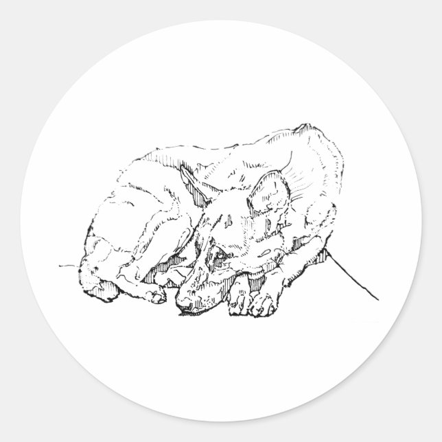 Cute Sticker Label, German Shepherd Art  (Front)