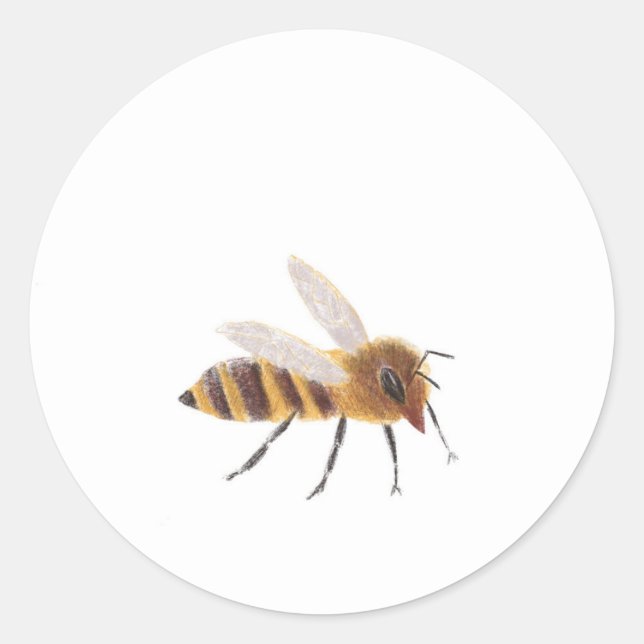 Cute Sticker with Bee Illustration (Front)