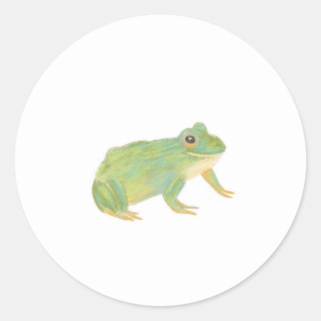 Cute Sticker With Frog Illustration (Front)