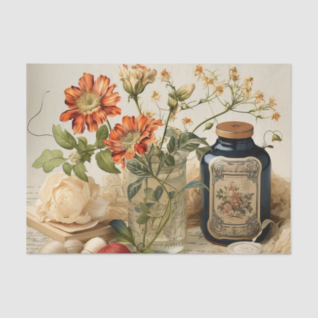 Cute still life lovers decoupage  tissue paper (Front)