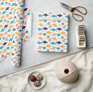 Cute sting ray and manta ray fish pattern wrapping paper