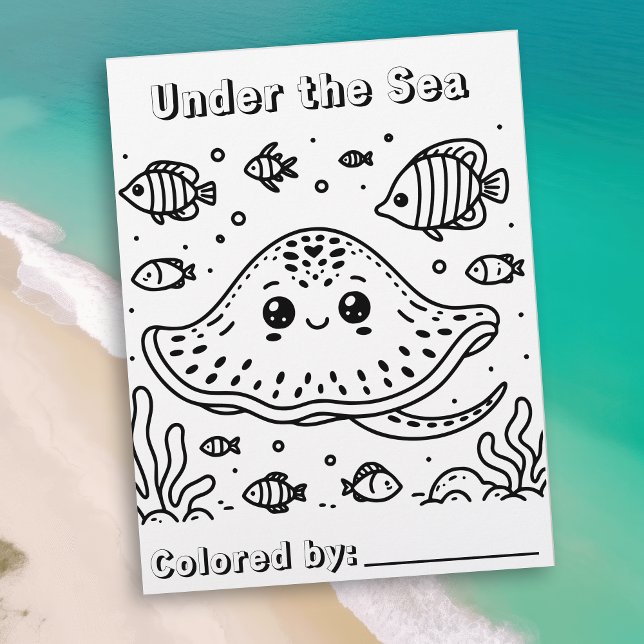 Cute Sting Ray in the Sea | Kid's Colouring Page (Creator Uploaded)