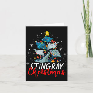 Cute Stingray Christmas Tree Pajama Matching Costu Card