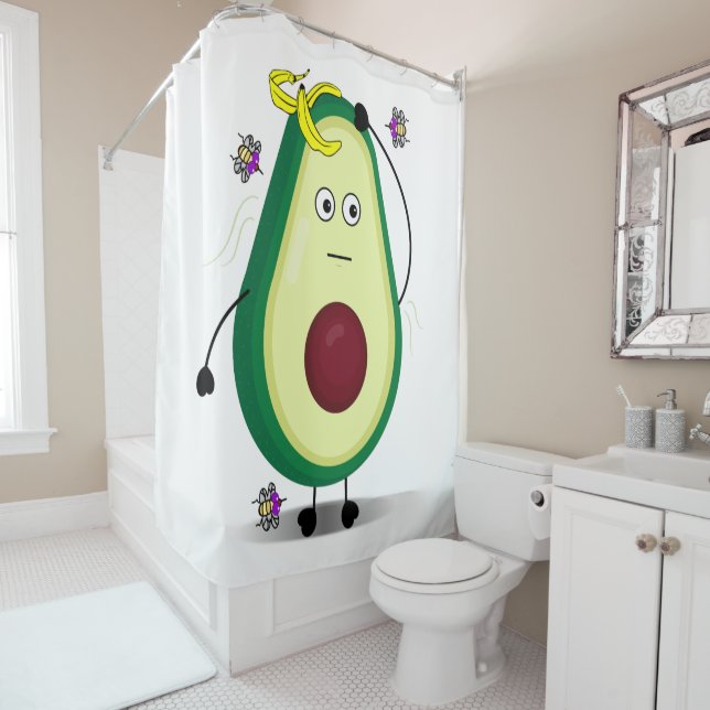 Cute Stinky Avocado Cartoon (In Situ)
