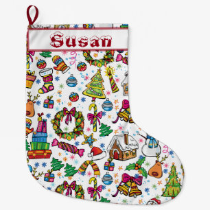 Cute Stocking Beautiful doodle Clip art name