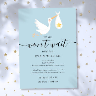 Cute Stork Baby Shower Sprinkle Cancellation Card