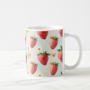 Cute strawberries rainbow birthday party coffee mug