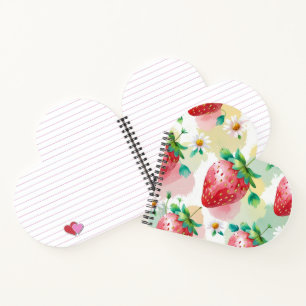 Cute strawberries rainbow birthday party notebook