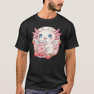 Cute Strawberry Axolotl Kawaii Art T-Shirt