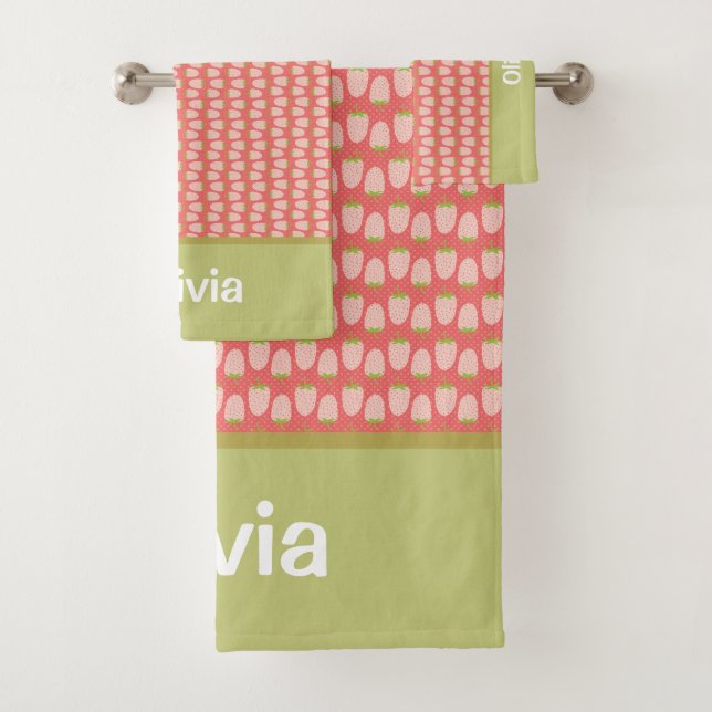 Cute Strawberry Berry First Bath Towel Set (Insitu)