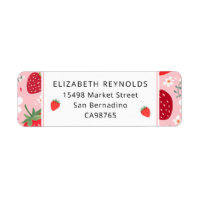 Cute Strawberry & Blossom Return Address Labels