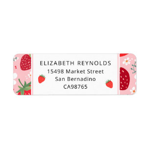 Cute Strawberry & Blossom Return Address Labels