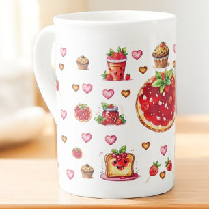 Cute Strawberry 💗🍓🥨 Bone China Mug