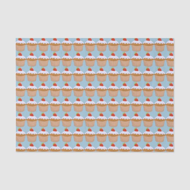 Cute Strawberry Bun Pattern Tissue Paper (Front)