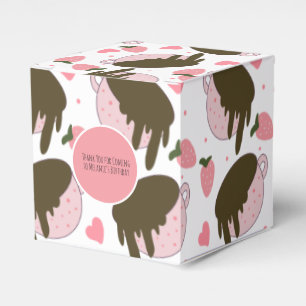Cute Strawberry Chocolate Dripping Coffee Hearts Favor Box