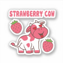Cute Strawberry Cow Print