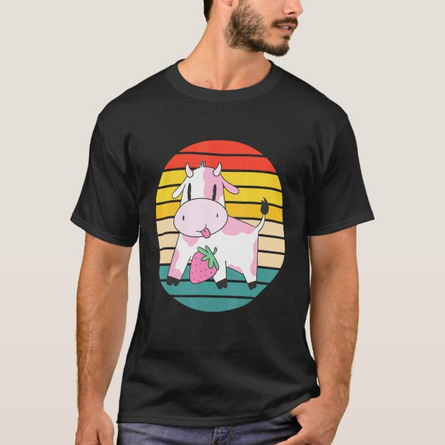 Cute Strawberry Cow T-Shirt (Front)