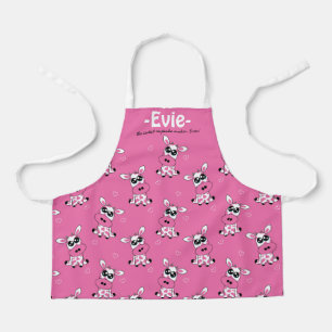 Cute strawberry cows 2 x custom text apron