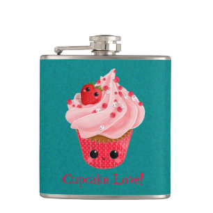 Cute Strawberry Cupcake Hip Flask
