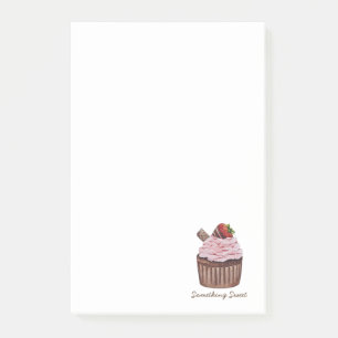 Cute Strawberry Cupcake In Watercolor Post-it Notes