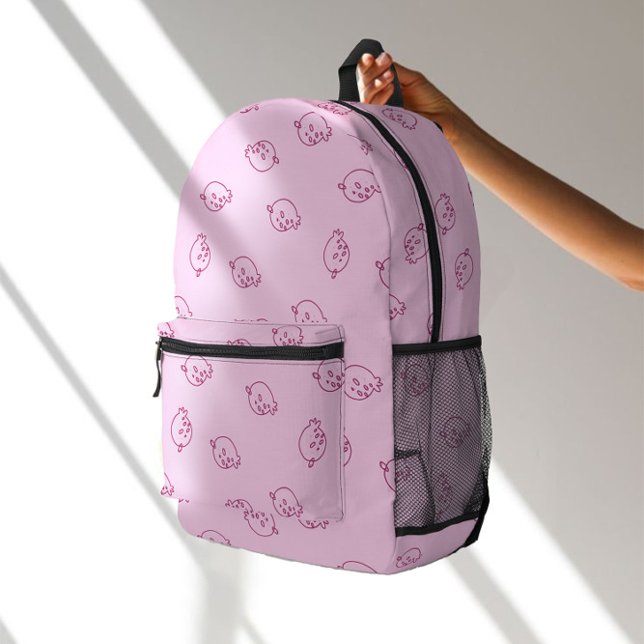 Cute Strawberry Doodles – Minimal Kawaii Pattern Printed Backpack (Creator Uploaded)