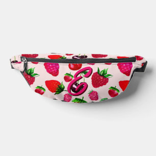 Cute Strawberry Fruit Pattern Custom Name Fanny Pack