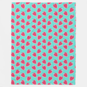 Cute Strawberry Fruit Pattern Fleece Blanket