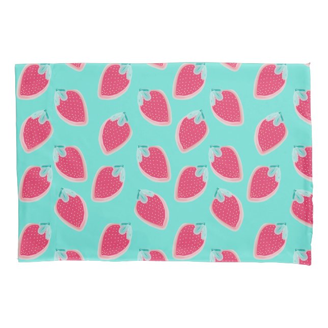 Cute Strawberry Fruit Pattern Pillowcase (Front-Left)