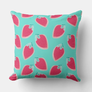 Cute Strawberry Fruit Pattern Throw Pillow