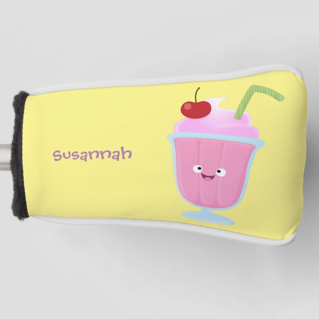 Cute strawberry ice cream sundae cartoon golf head cover (Front)