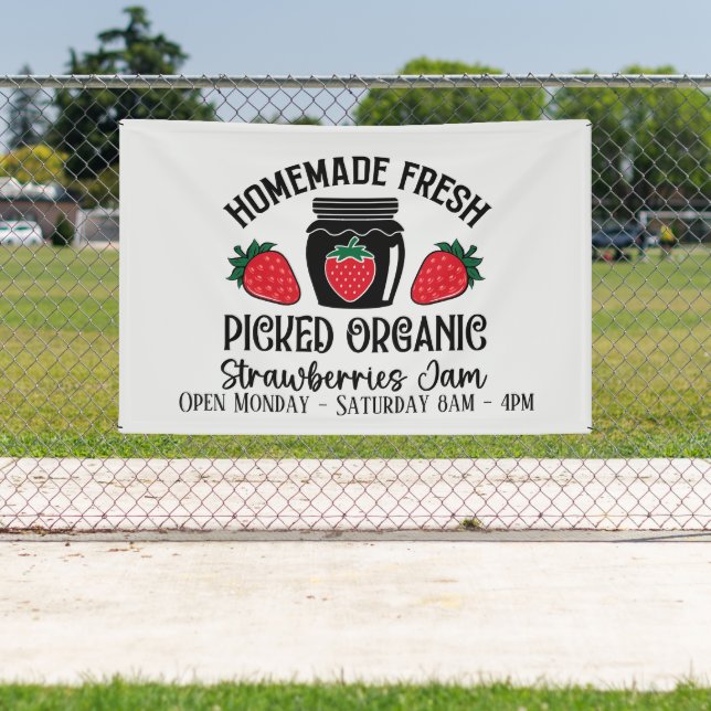 Cute strawberry jam add days times vendors banner (Insitu)